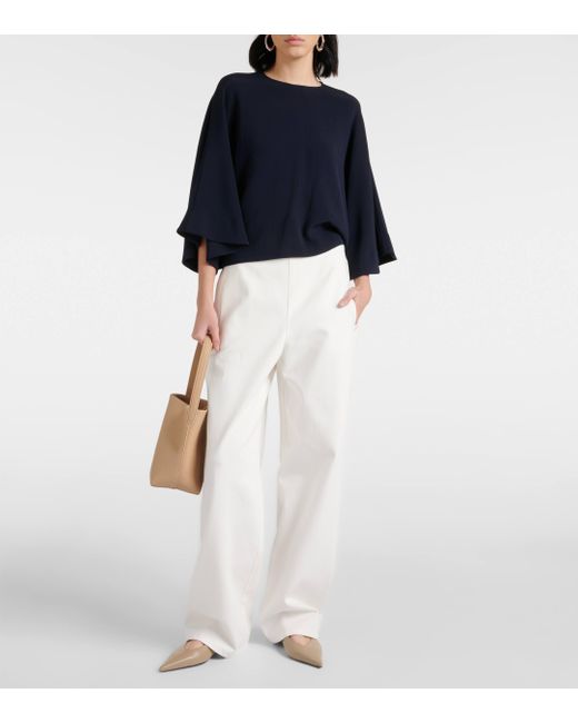 FFORME White Jagger High-rise Wide-leg Pants