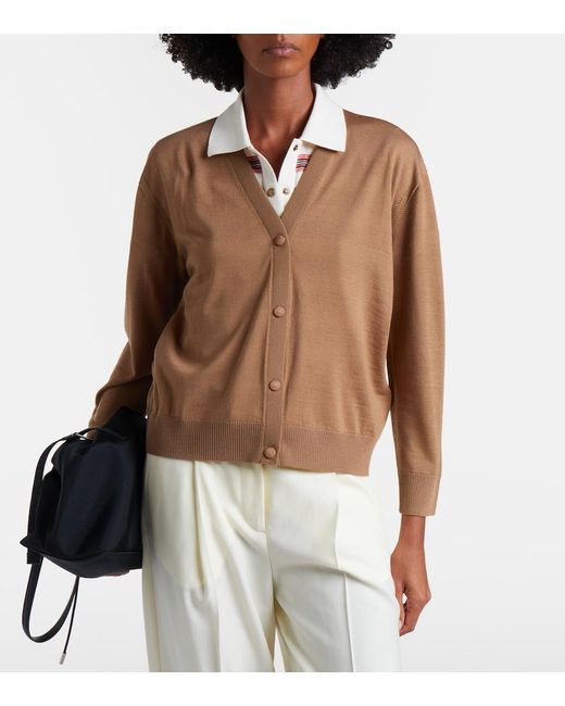 Moncler Brown Virgin Wool Cardigan