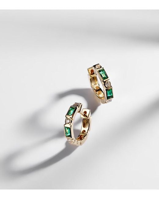 Sydney Evan Metallic Huggie 14Kt Embellished Earrings