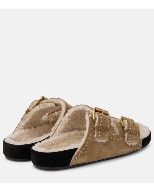 Isabel Marant Brown Lennyo Suede Slides