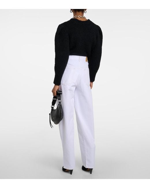 Isabel Marant White Vetan High-Rise Wide-Leg Jeans