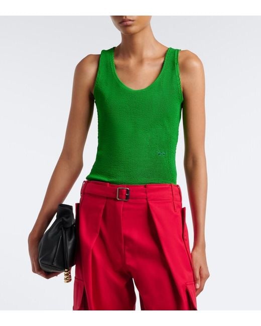 Loewe Green Double L Jersey Tank Top