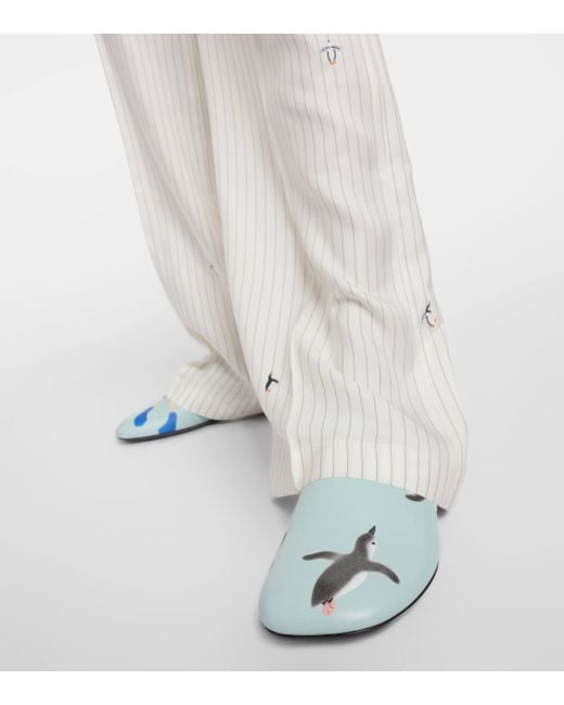 X Suna Fujita – Slippers Toy en cuir Loewe en coloris White