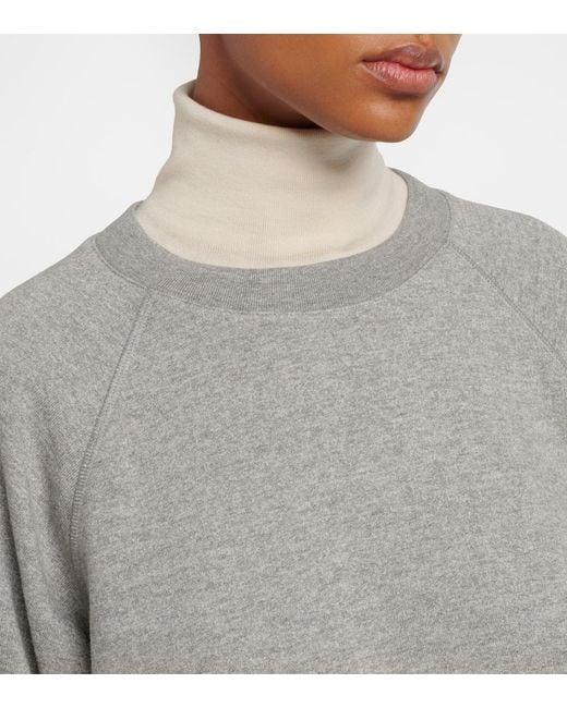 The Row Gray Eulalia Cotton And Cashmere Sweatshirt
