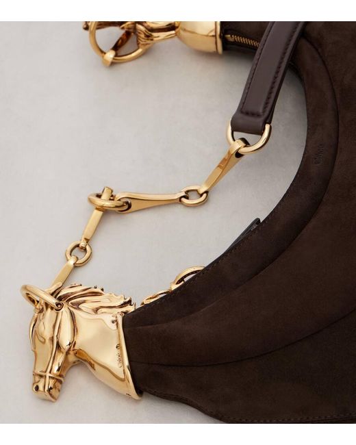 Borsa A Spalla Chain Horse Small di Chloé in Black