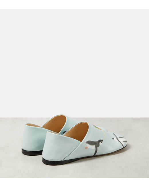 X Suna Fujita – Slippers Toy en cuir Loewe en coloris White