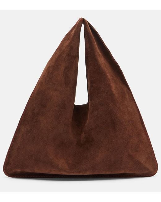 The Row Brown Bindle Small Suede Tote Bag