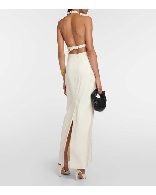 Wardrobe NYC White Halterneck Wool Top