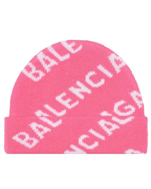 Berretto Allover Logo rosa di Balenciaga in Pink