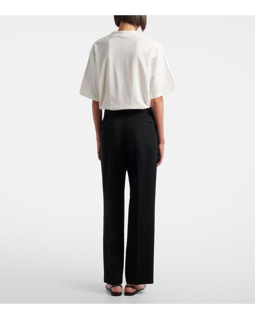 The Row Blue Trino Wool Straight Pants