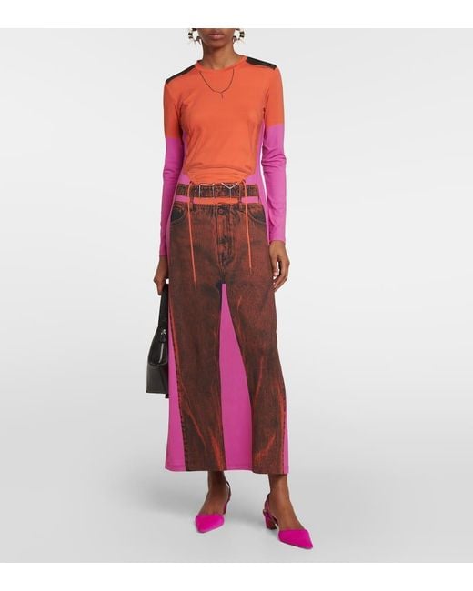 Y. Project Red X Jean Paul Gaultier Trompe L'oeil Maxi Dress