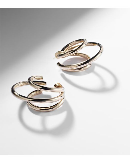 Jennifer Fisher White Triple Baby 10Kt-Plated Hoop Earrings