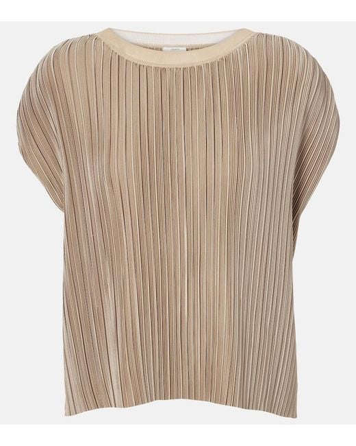 Joseph Natural Cedre Plisse Satin Top