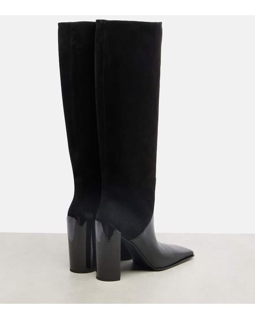 Alaïa Black 90 Leather And Suede Knee-High Boots