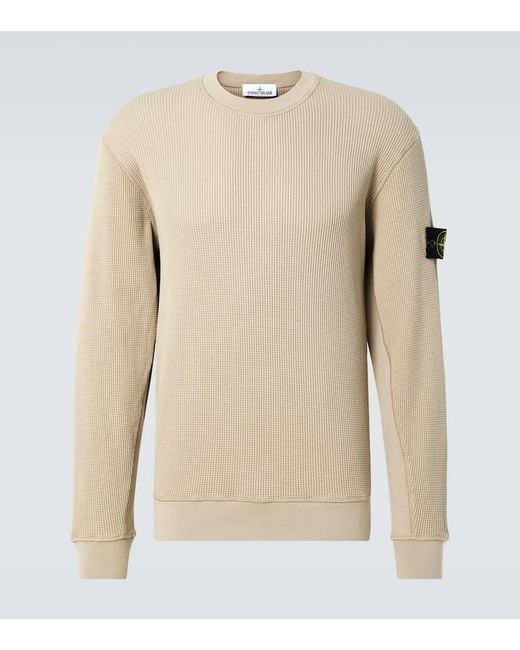 Stone Island Pullover Compass Aus Baumwolle in Natural für Herren
