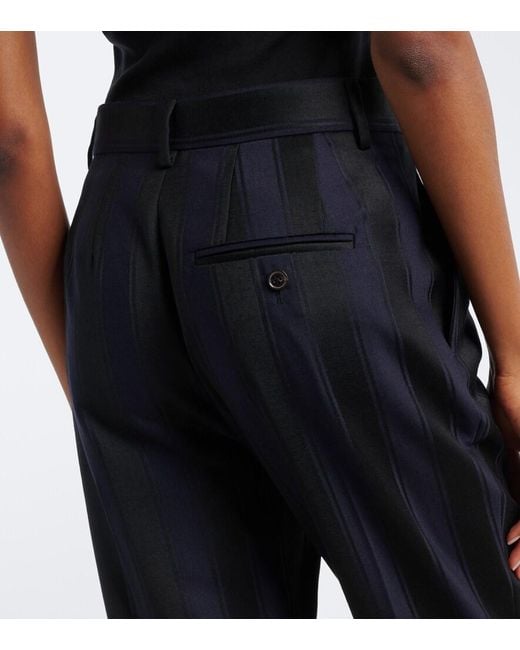 Vivienne Westwood Black Ray Striped Virgin Wool Flared Pants