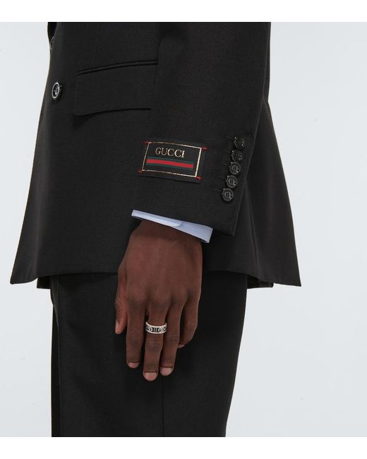 Gucci Metallic Silver Ring With Double G for men