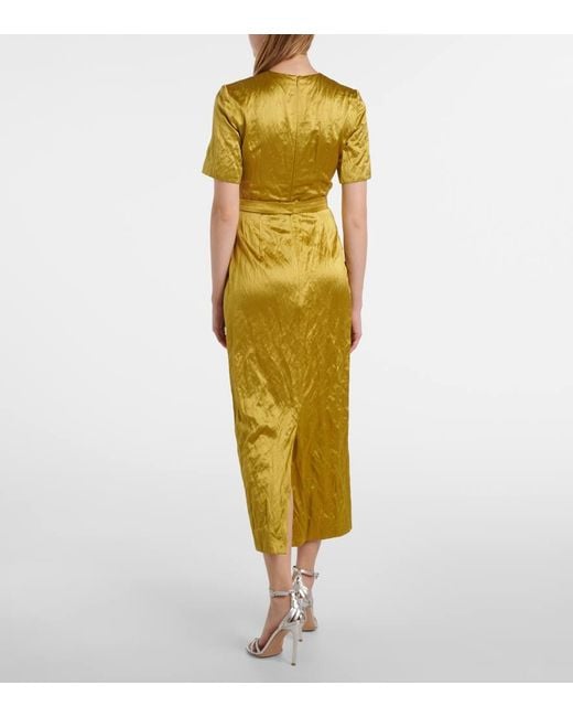 Erdem Metallic Verziertes Midikleid Aus Satin