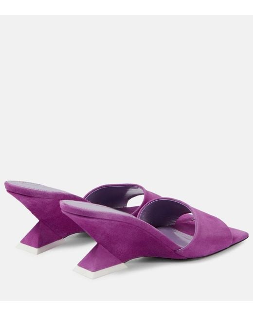 The Attico Purple Cheope 60 Suede Mules
