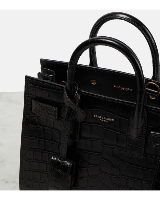 Sac Porté Épaule En Cuir "nano Sac De Jour" Saint Laurent en coloris Black