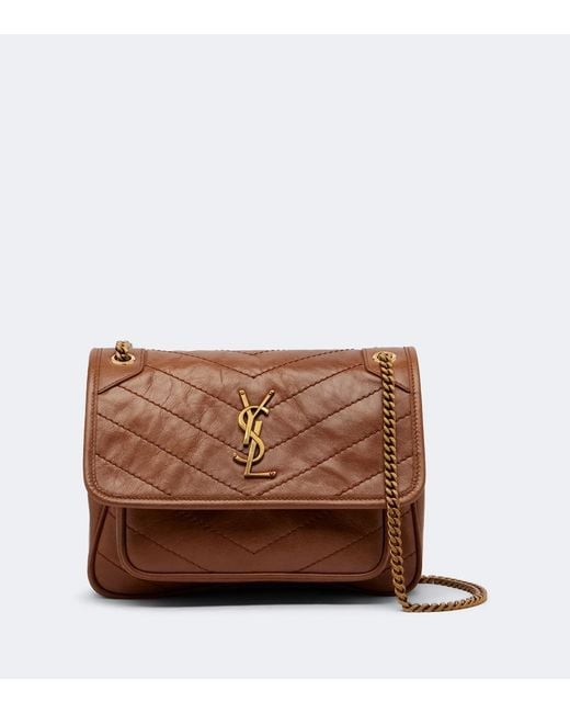 Saint Laurent Brown Niki Small Leather Shoulder Bag