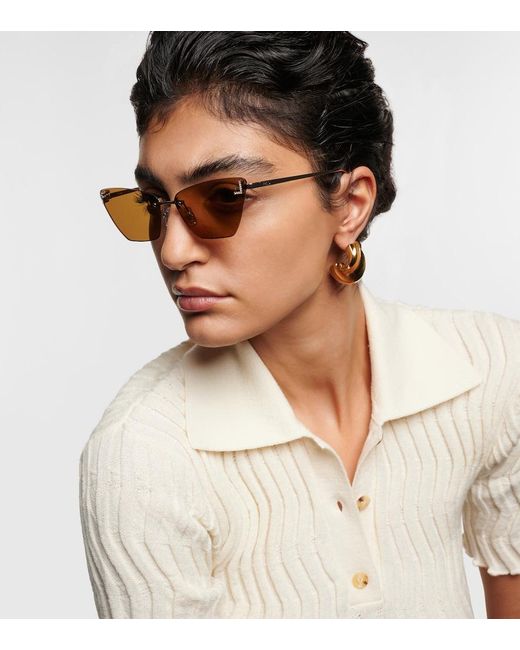 Fendi Brown Cat-Eye Sunglasses