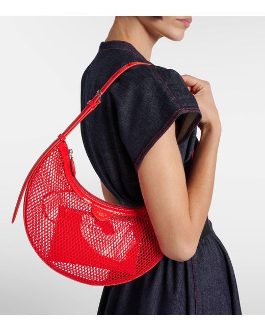 Alaïa Red One Piece Mini Mesh Shoulder Bag