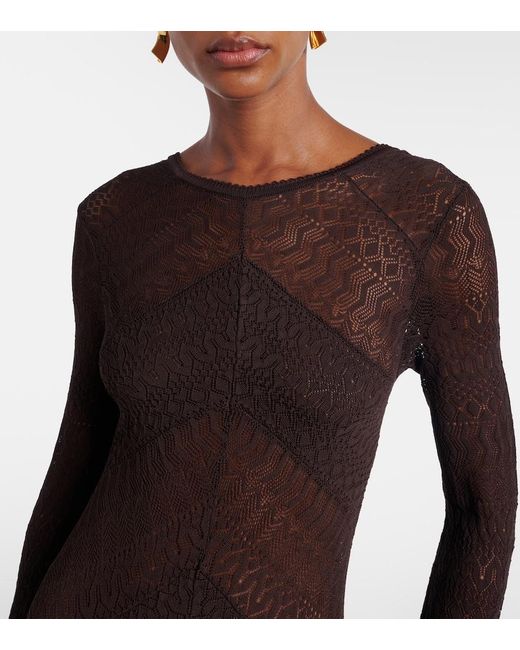 Staud Black Vera Knitted Open-Back Maxi Dress