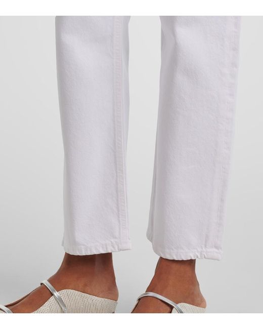 Agolde White '90S Pinch Waist High-Rise Straight Jeans