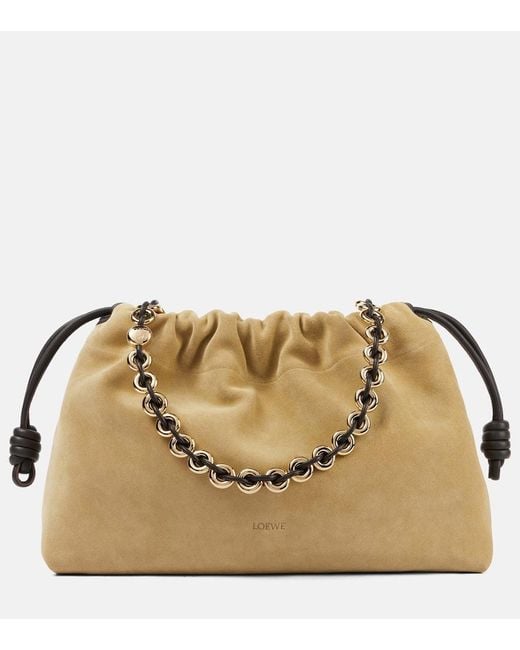 Loewe Natural Flamenco Large Suede Clutch