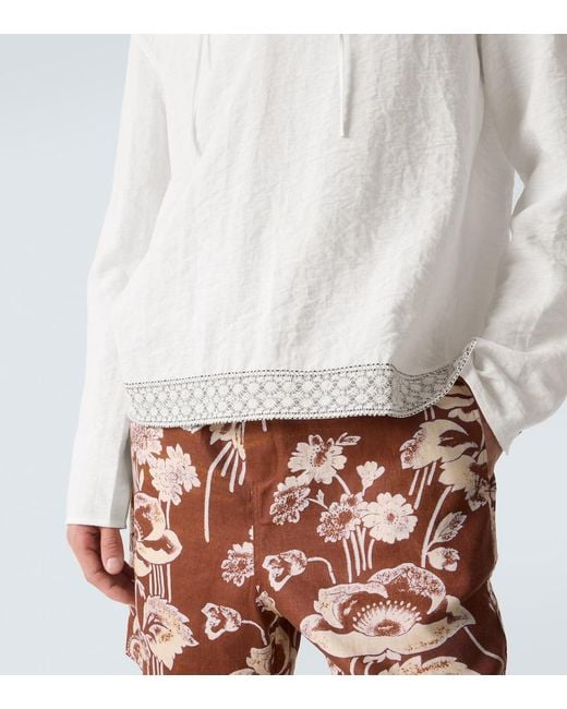 Commas Hemd Mit Haekelstrick in White für Herren