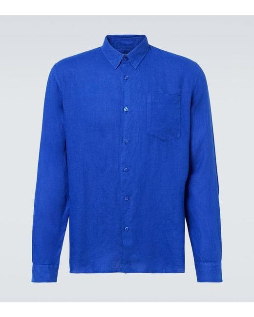 Vilebrequin Blue Linen Shirt for men