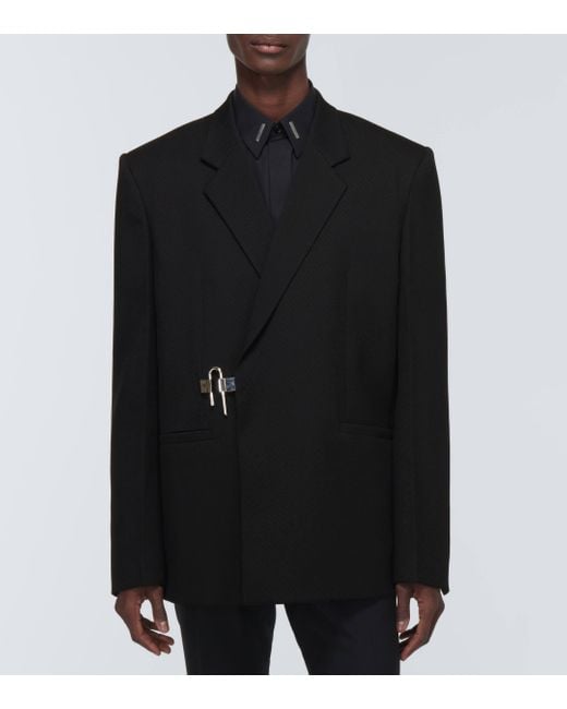 Givenchy Black U-Lock Wool Jacket for men