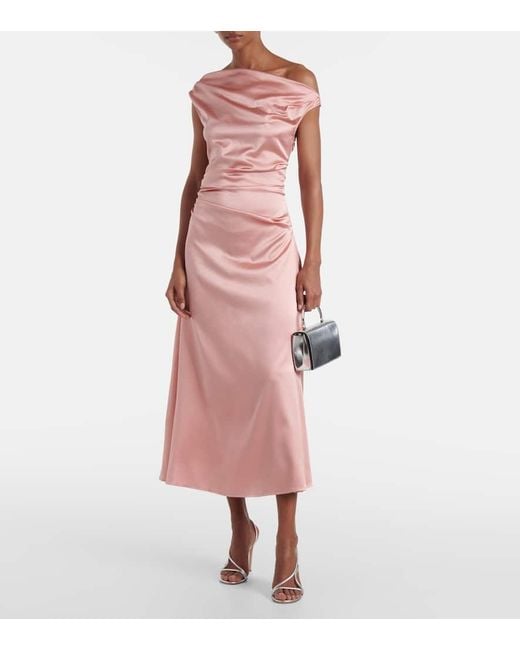 Staud Pink Midikleid Elyse Aus Einem Seidengemisch