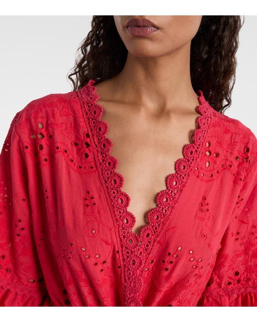 Melissa Odabash Tallulah Embroidered Cotton Kaftan