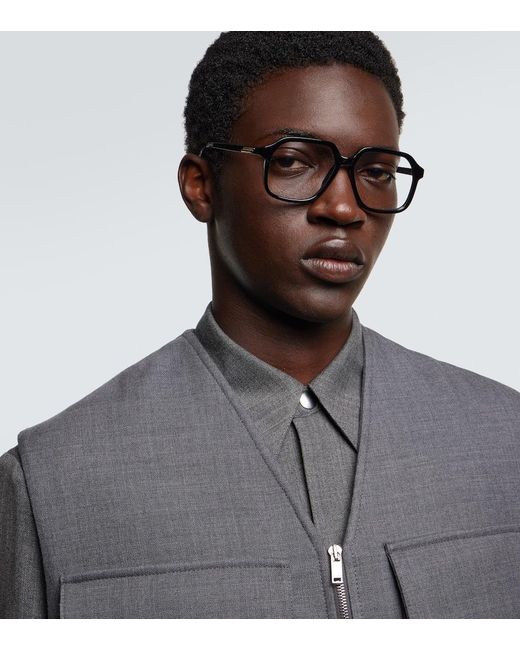 Bottega Veneta Brown Oversized Rectangular Glasses for men