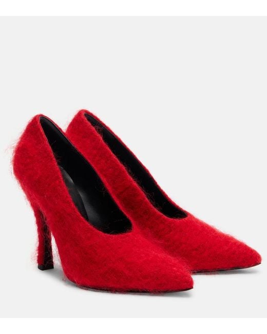 Magda Butrym Red Felt Pumps