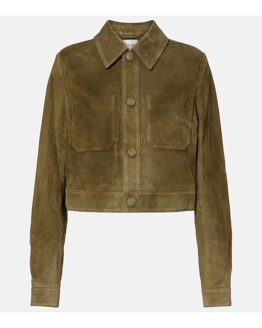 FRAME Green The Small Suede Jacket