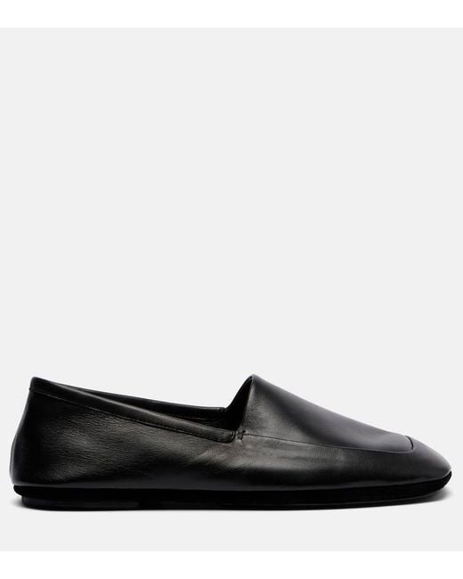 Lemaire Black Slip-Ons Aus Leder