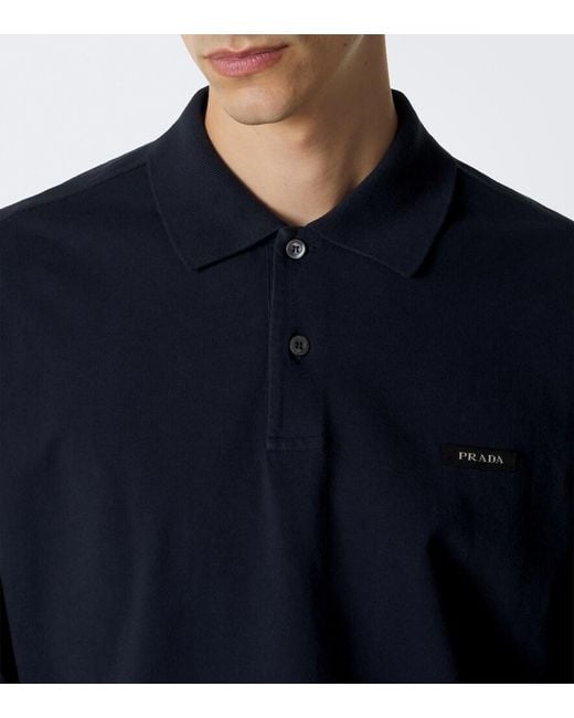Polo De Algodon Prada de hombre de color Blue