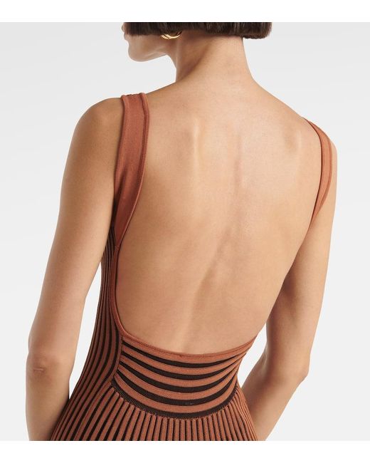 Staud Brown Maxikleid Claretta