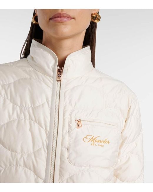 Moncler White Tegea Quilted Ripstop Down Jacket