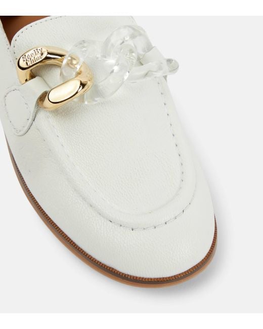 See By Chloé White Klaire Leather Loafers