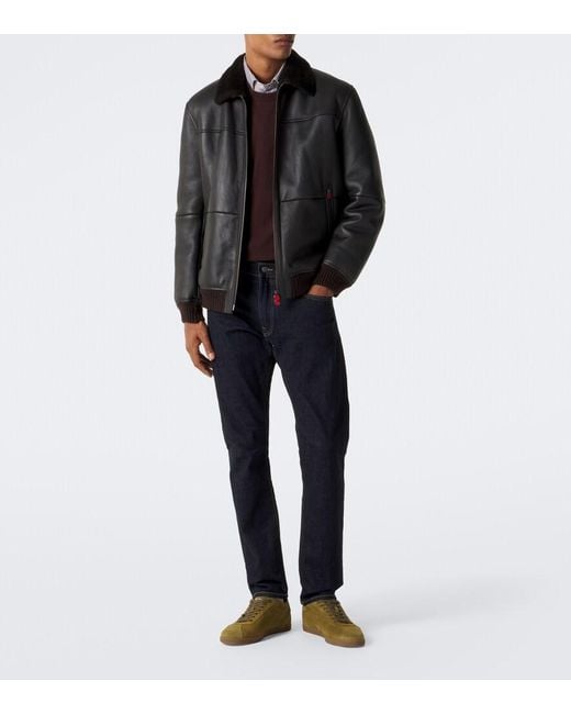 Kiton Green Suede Sneakers for men