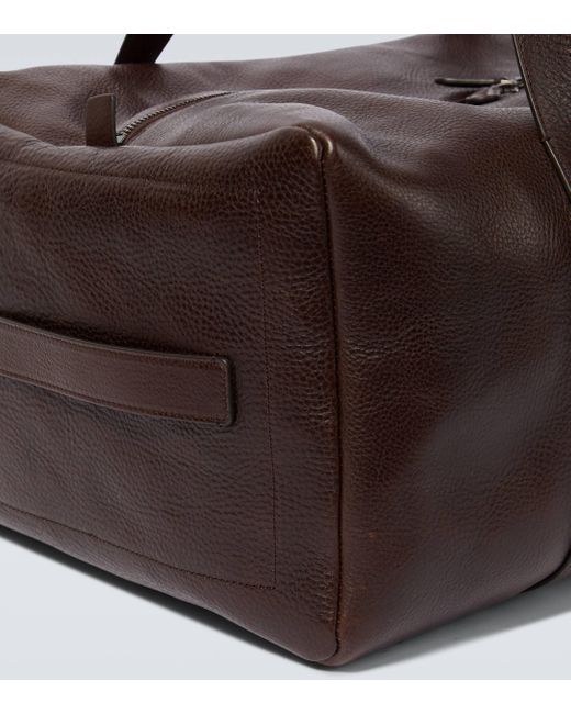 The Row Brown Gio Leather Duffel Bag for men