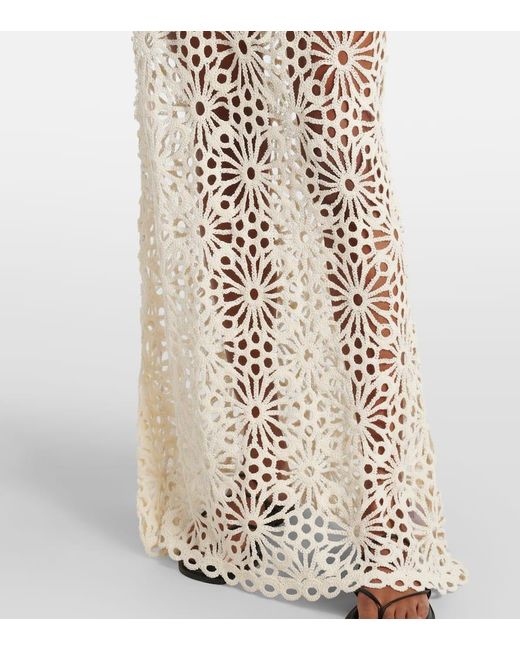 Norma Kamali White Maxikleid Obie Aus Baumwolle Und Leinen