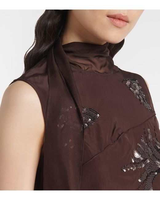 Top Asimmetrico Con Sciarpa di JACQUES WEI in Brown