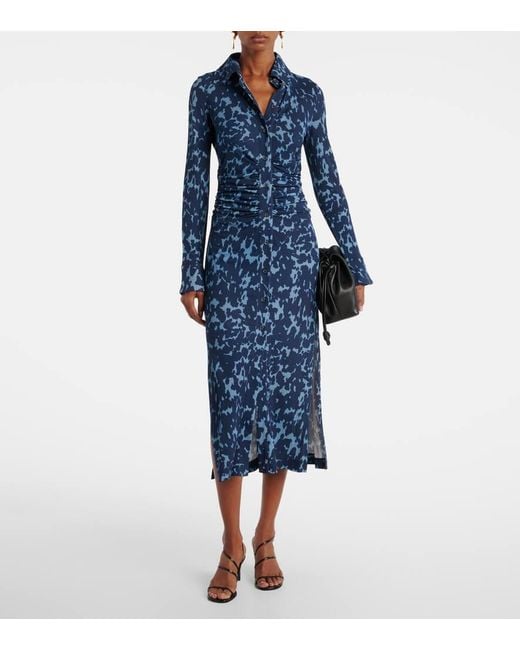 Altuzarra Blue Bedrucktes Hemdblusenkleid Claudia Aus Jersey