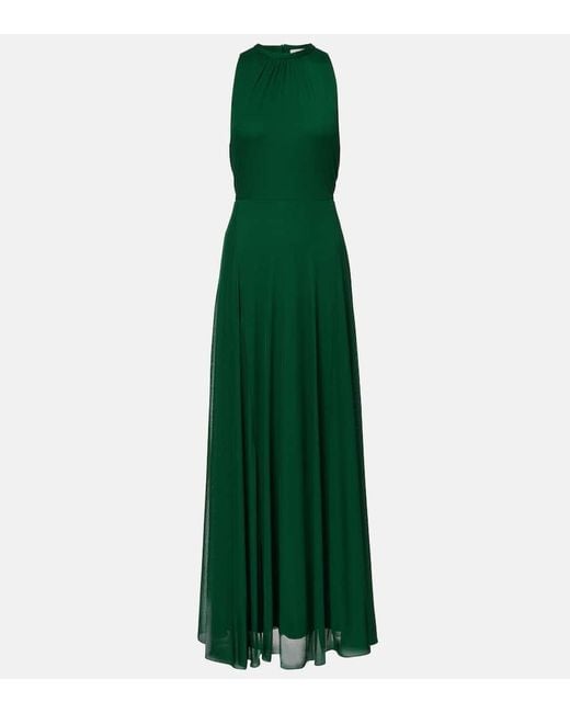 Max Mara Green Carnet Mesh Jersey Maxi Dress