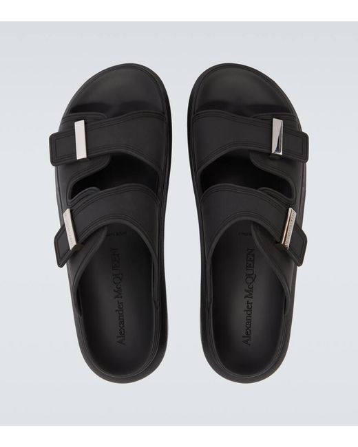 Alexander McQueen Black Hybrid Rubber Sandals for men